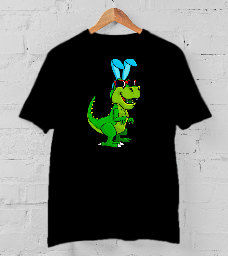 T Rex With Easter Bunny Ears And Sunglasses Dinosaur Lover T-Shirt