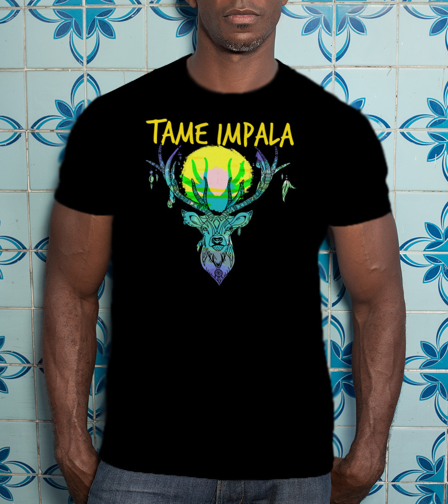 Tame Impala Deer Antlers Sunburst Psychedelic T-Shirt
