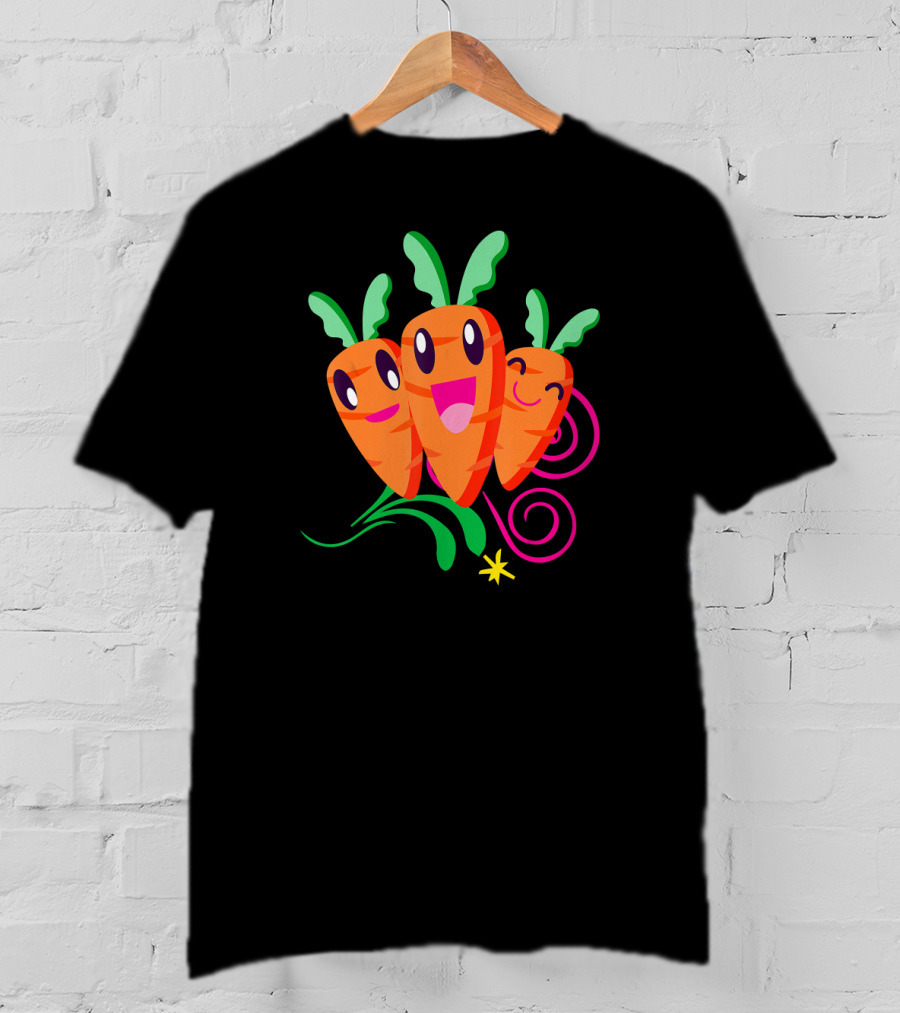 Easter Carrots With Funny Smiling Faces And Playful Expressions T-Shirt
