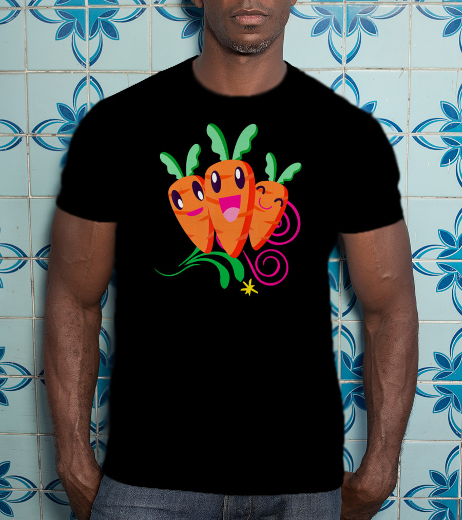 Easter Carrots With Funny Smiling Faces And Playful Expressions T-Shirt