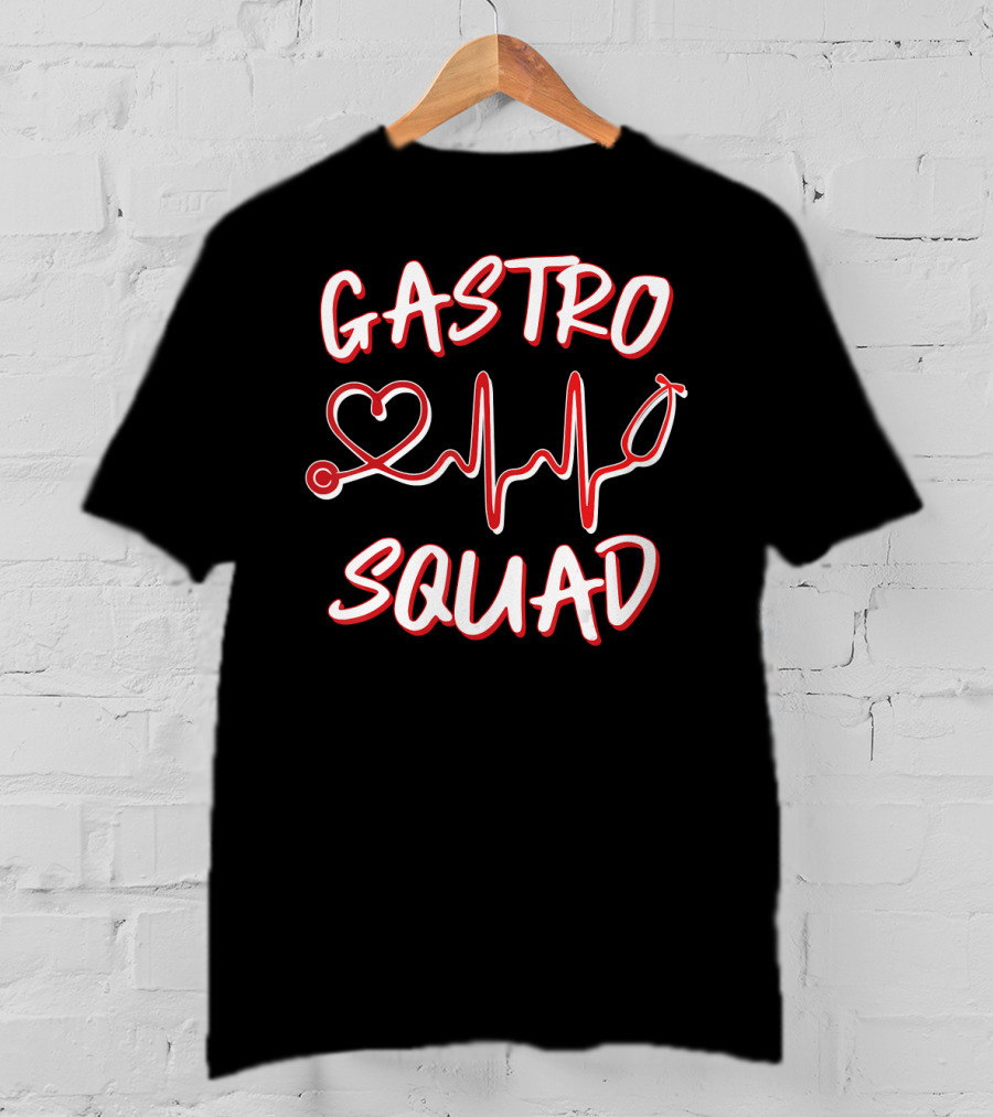 Gastro Squad Gastroenterologist Nurse Heartbeat Stethoscope T-Shirt