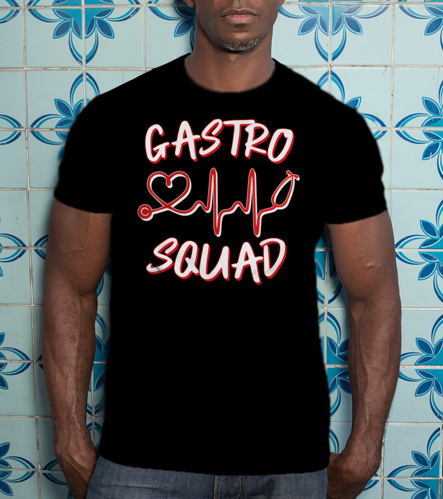 Gastro Squad Gastroenterologist Nurse Heartbeat Stethoscope T-Shirt