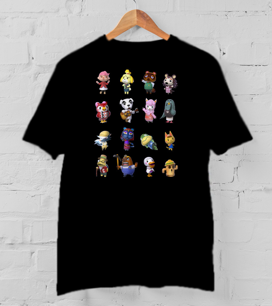 Animal Crossing Characters Isabelle Tom Nook K.K. Slider Celeste Brewster Compilation T-Shirt