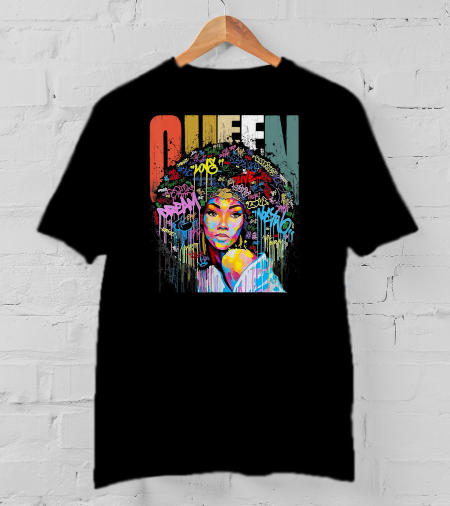 Queen African American Educated Strong Graffiti T-Shirt