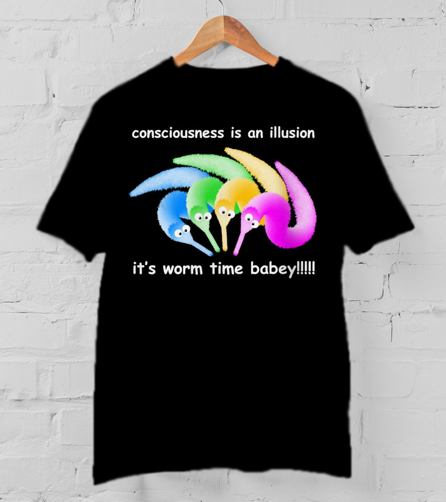Consciousness Is An Illusion It's Worm Time Babey Meme T-Shirt