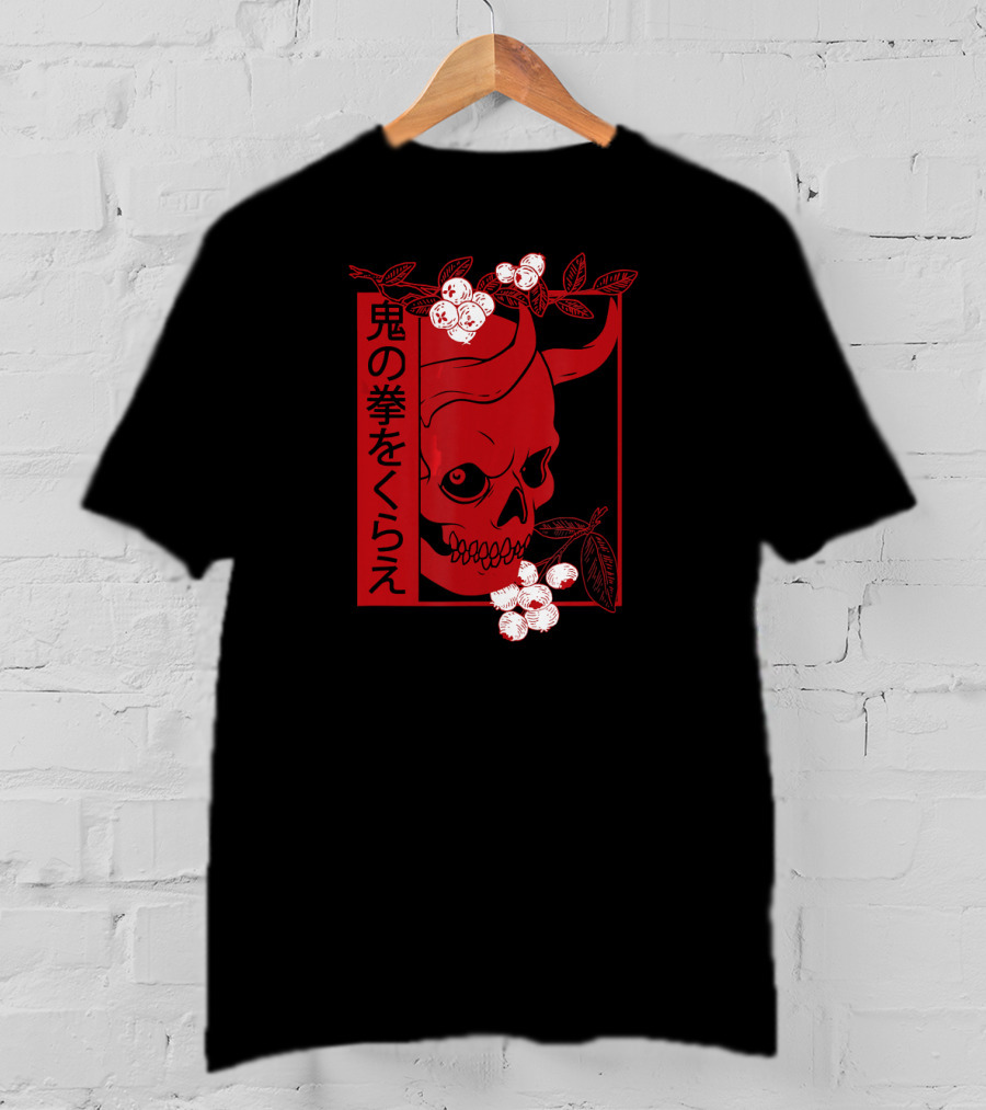 Japanese Demon Skull Oni Harajuku Aesthetic T-Shirt