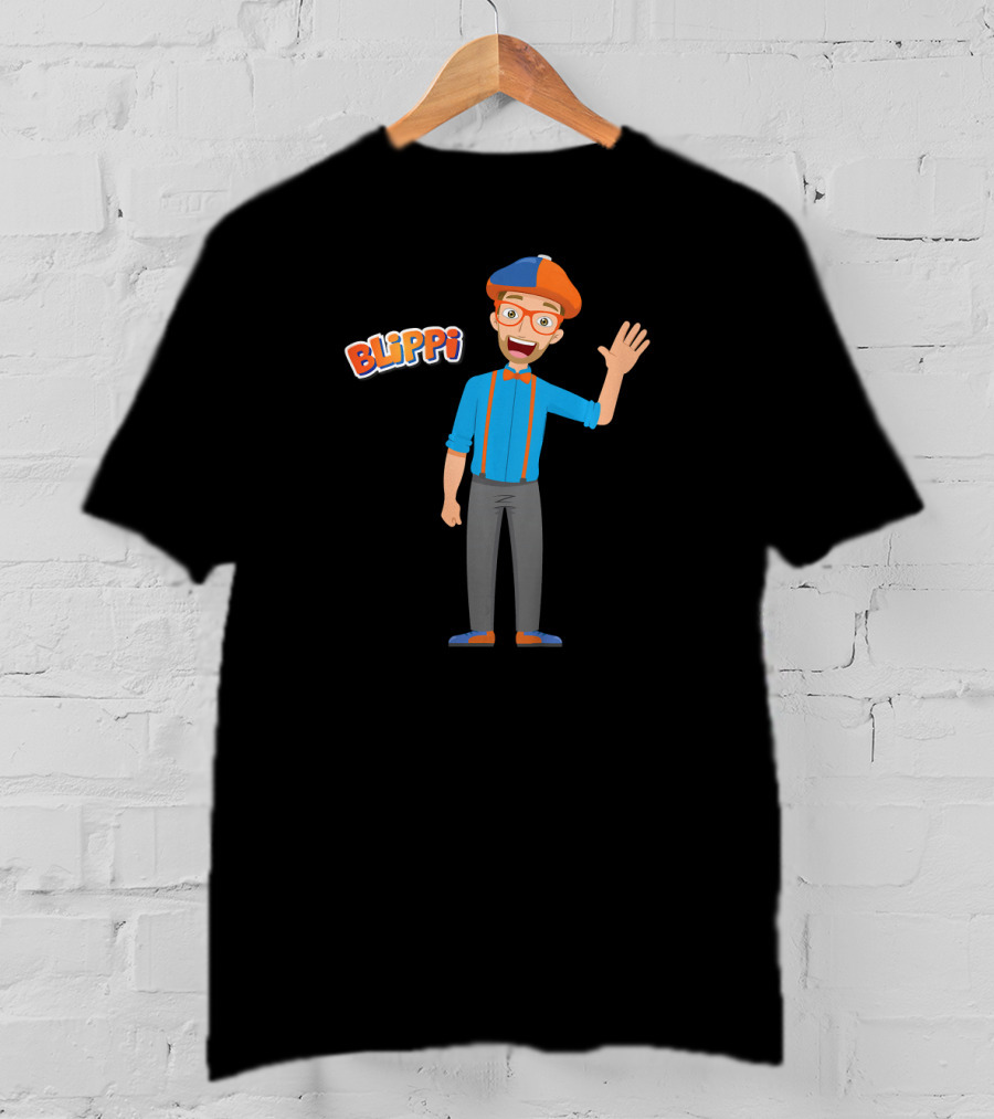 Blippi Colorful Cartoon Character With Orange And Blue T-Shirt