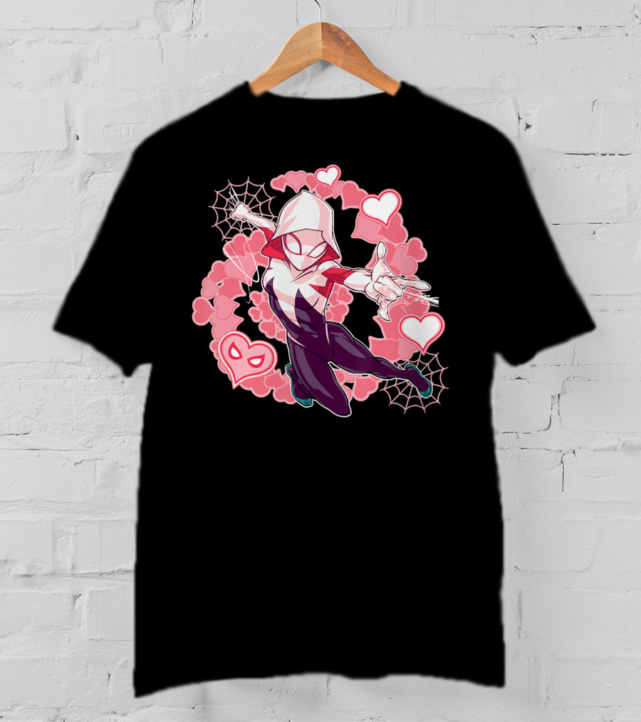 Spider Gwen Hearts Into The Spider-Verse Marvel T-Shirt