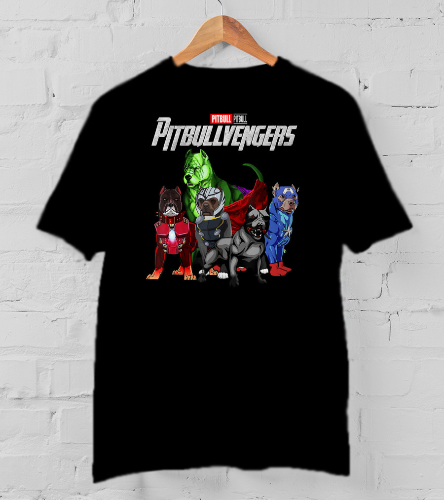 Pitbullvengers Funny Dog Pitbull Superhero T-Shirt