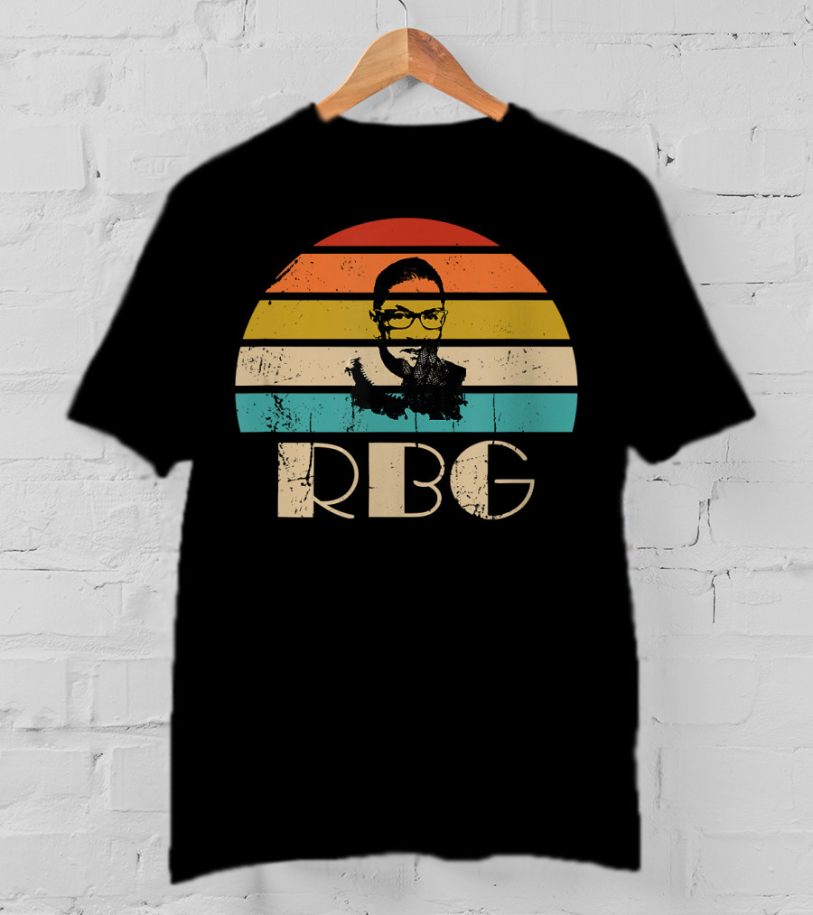 Vintage RBG Ruth Bader Ginsburg Retro Stripes T-Shirt