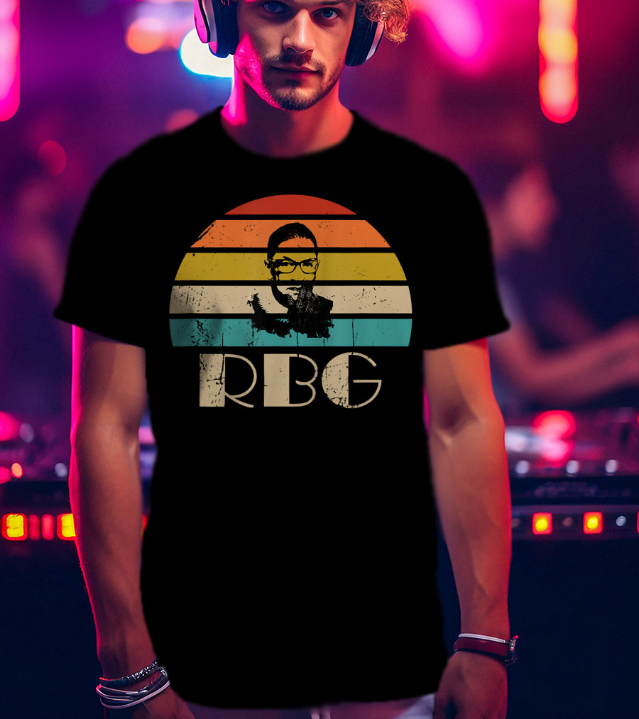 Vintage RBG Ruth Bader Ginsburg Retro Stripes T-Shirt