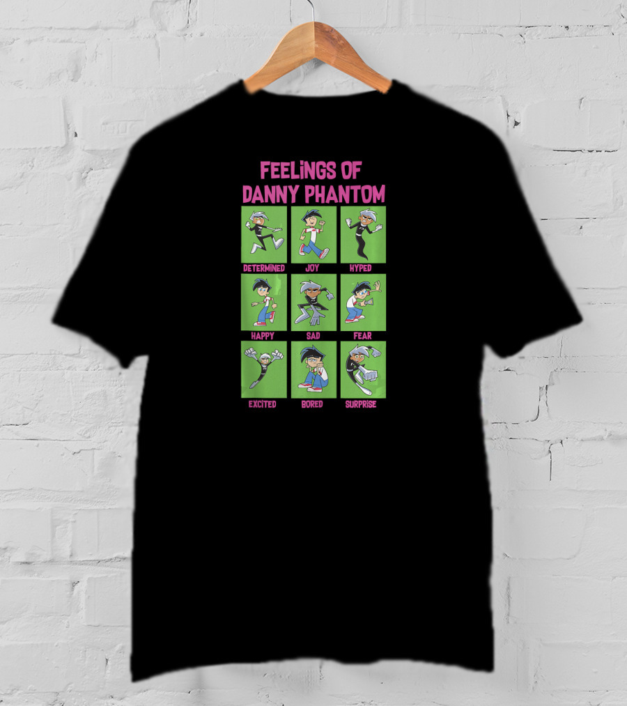 Feelings Of Danny Phantom Determined Joy Hyped Happy Sad Fear Excited Bored Surprise T-Shirt