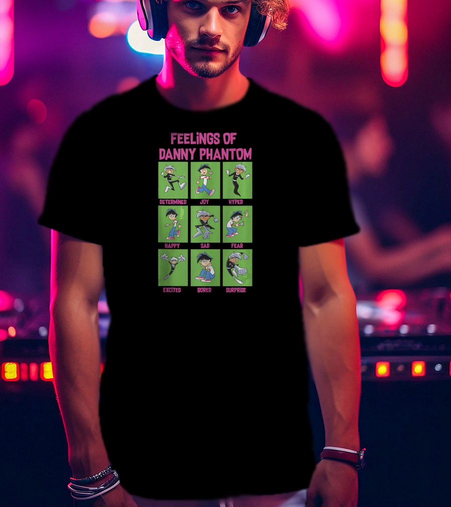 Feelings Of Danny Phantom Determined Joy Hyped Happy Sad Fear Excited Bored Surprise T-Shirt