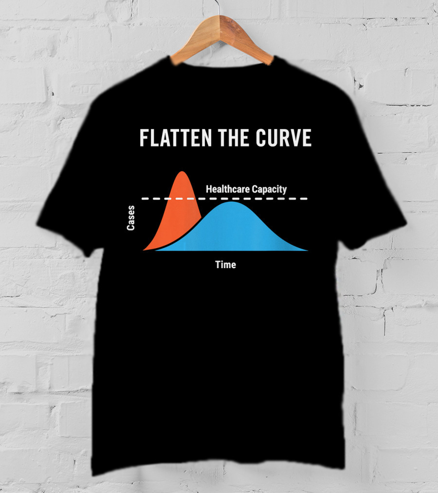Flatten The Curve Cases Healthcare Capacity Time T-Shirt