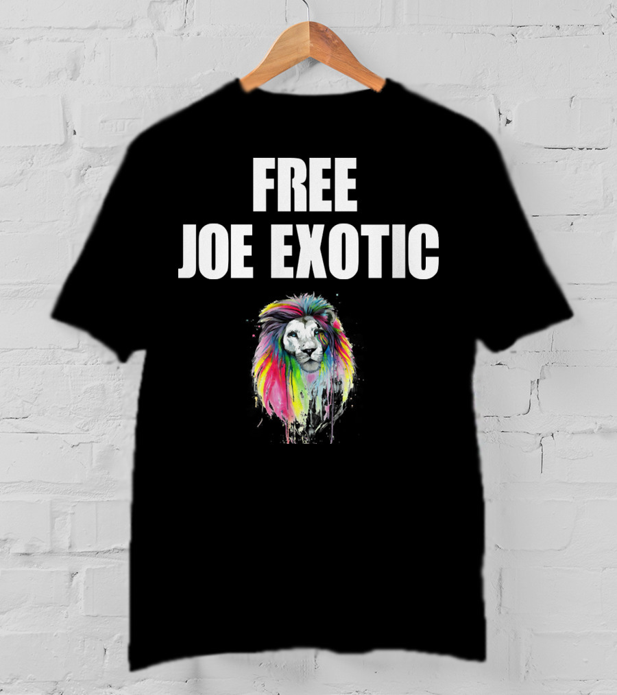 FREE JOE EXOTIC Colorful Lion Head T-Shirt