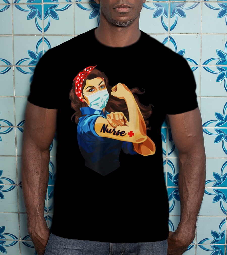 Strong Nurse Rosie Riveter Masked Heroine T-Shirt