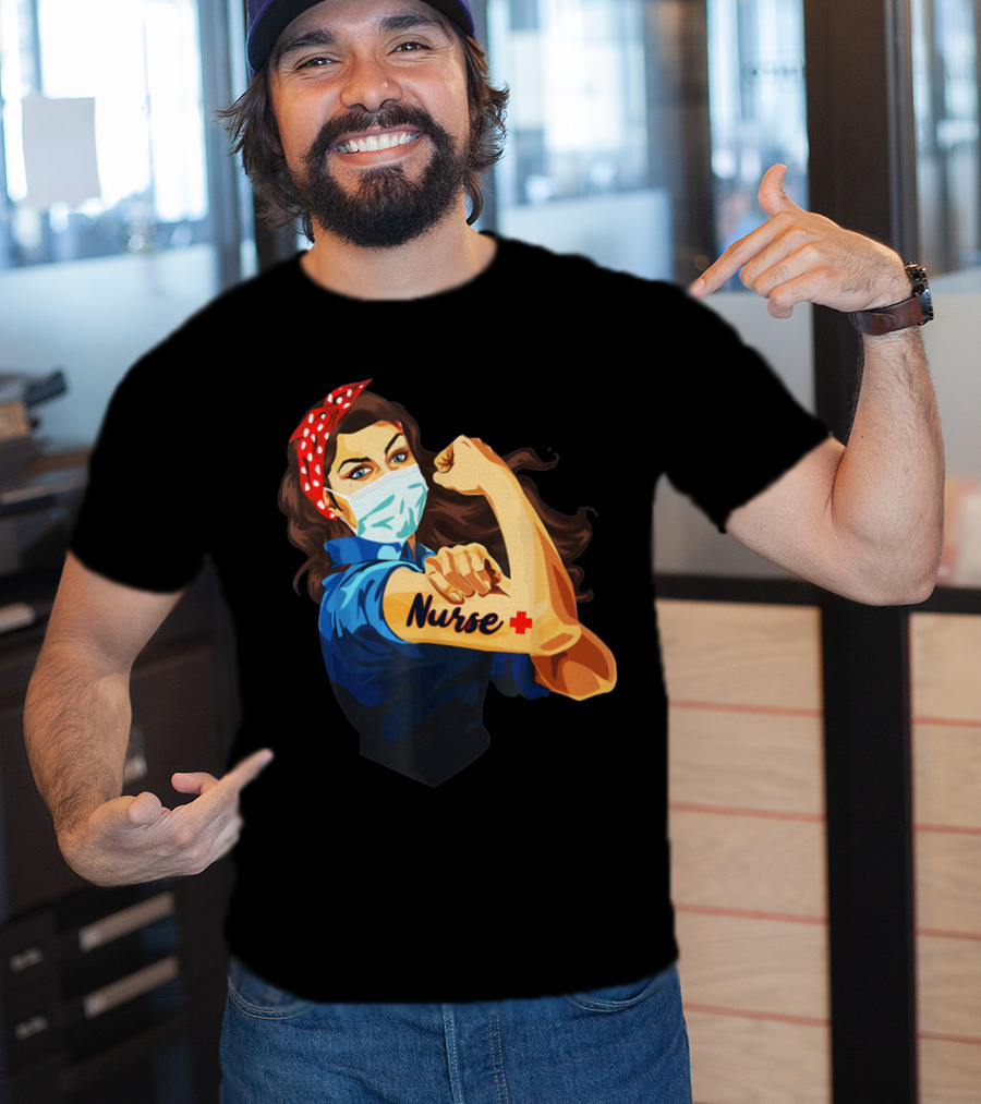 Strong Nurse Rosie Riveter Masked Heroine T-Shirt