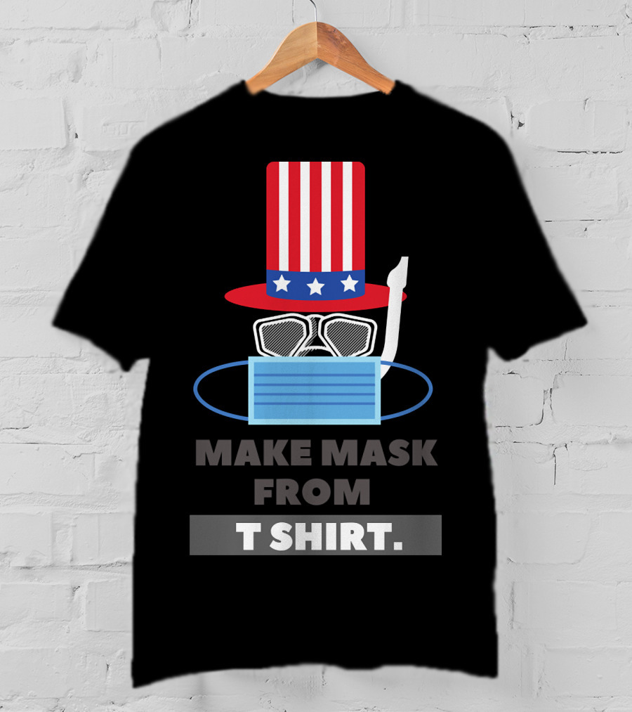 Make Mask From T Shirt USA Flag Hat Stars Stripes Mask T-Shirt
