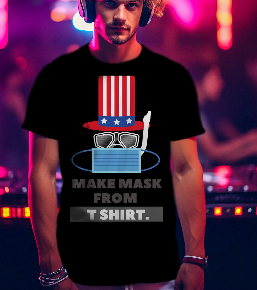 Make Mask From T Shirt USA Flag Hat Stars Stripes Mask T-Shirt