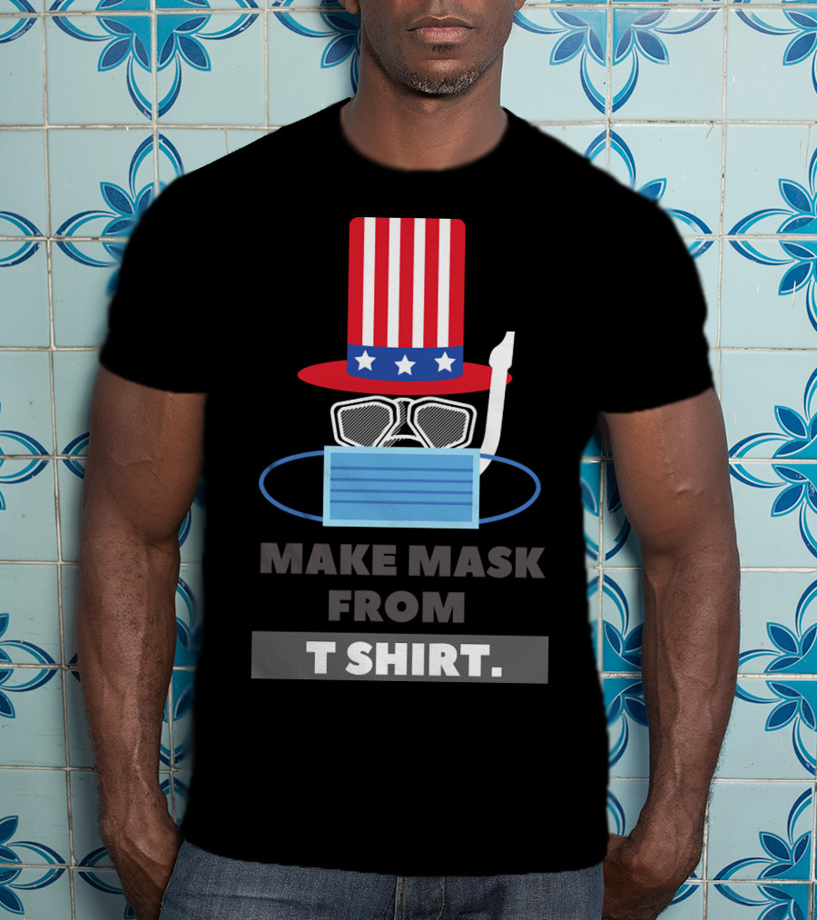 Make Mask From T Shirt USA Flag Hat Stars Stripes Mask T-Shirt