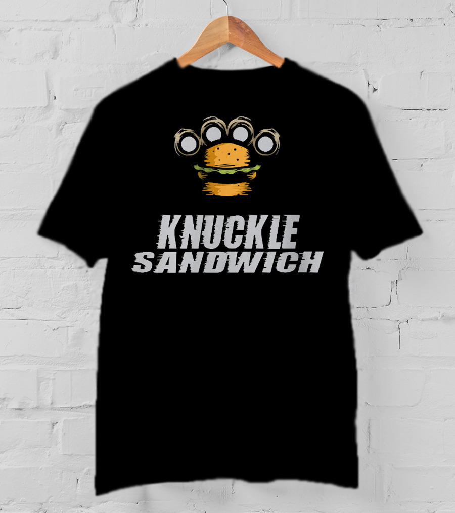 Knuckle Sandwich Burger Brass Knuckles T-Shirt