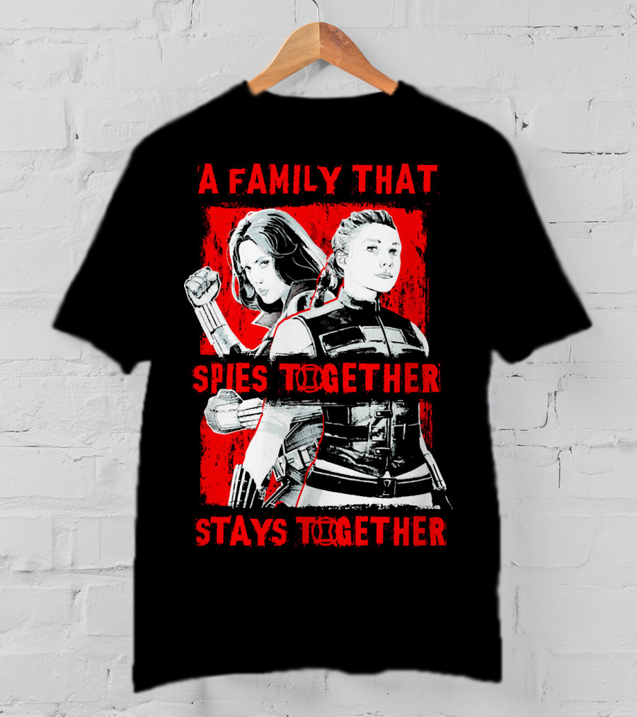 Marvel A Family That Spies Together Stays Together Black Widow Natasha Romanoff Yelena Belova T-Shirt