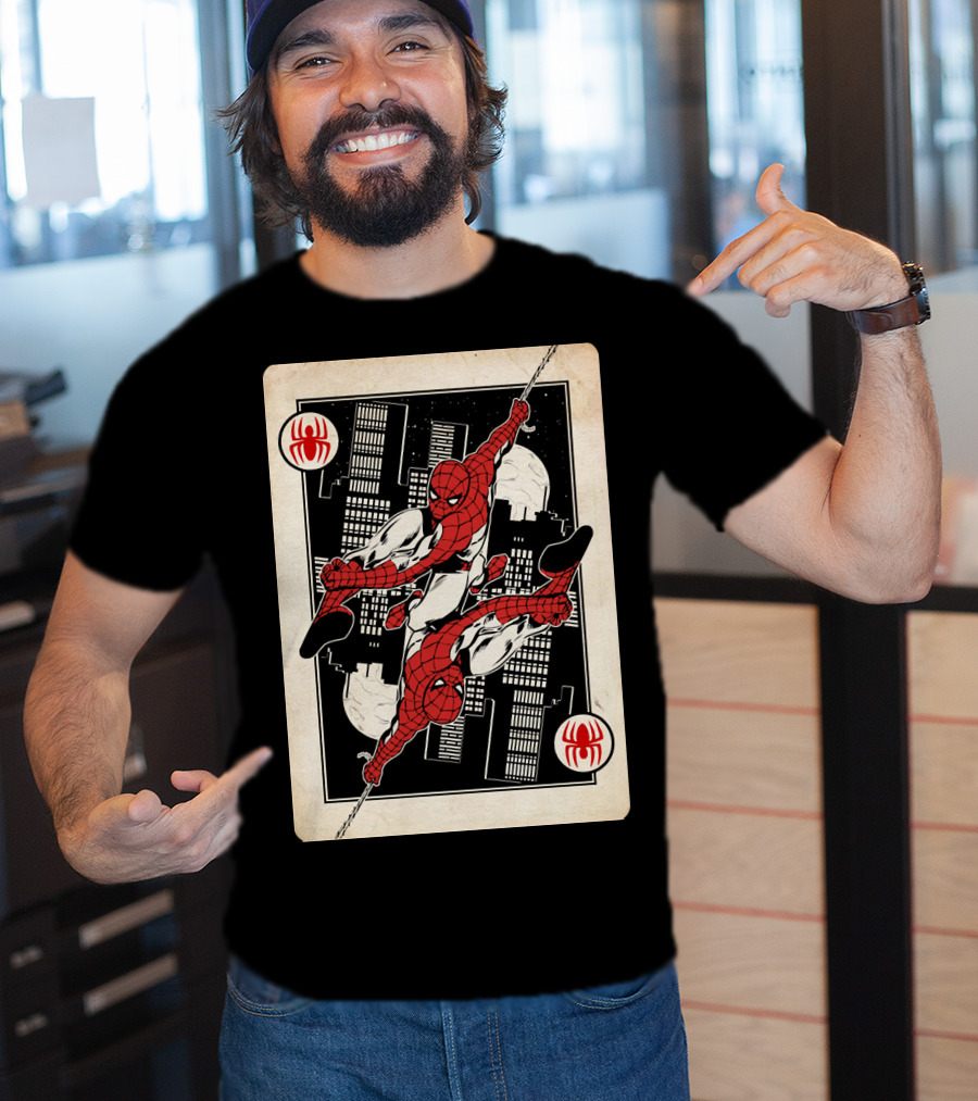 Marvel Spider-Man Ace Of Spades Card T-Shirt