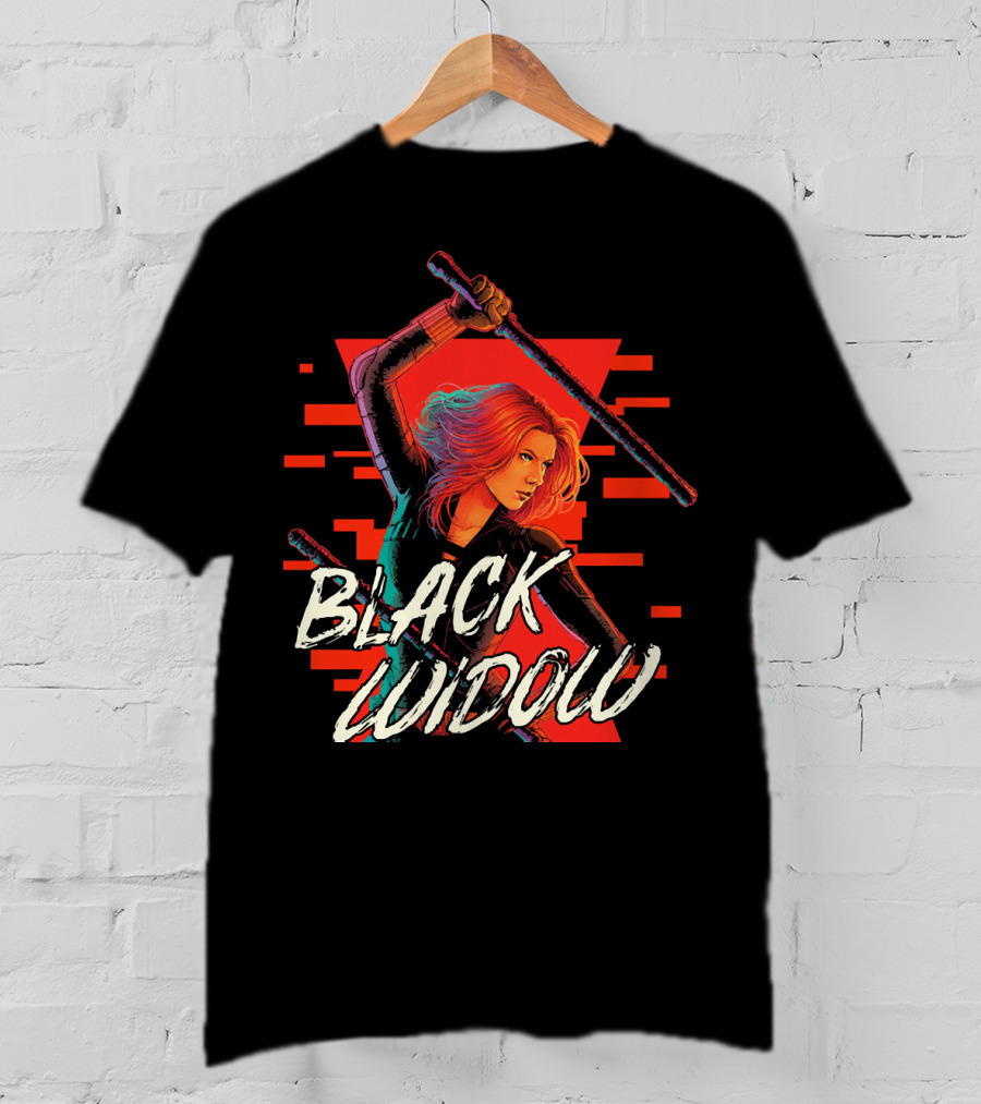 Marvel Black Widow Dynamic Action Pose T-Shirt