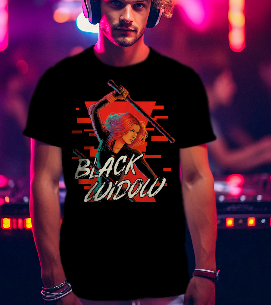 Marvel Black Widow Dynamic Action Pose T-Shirt