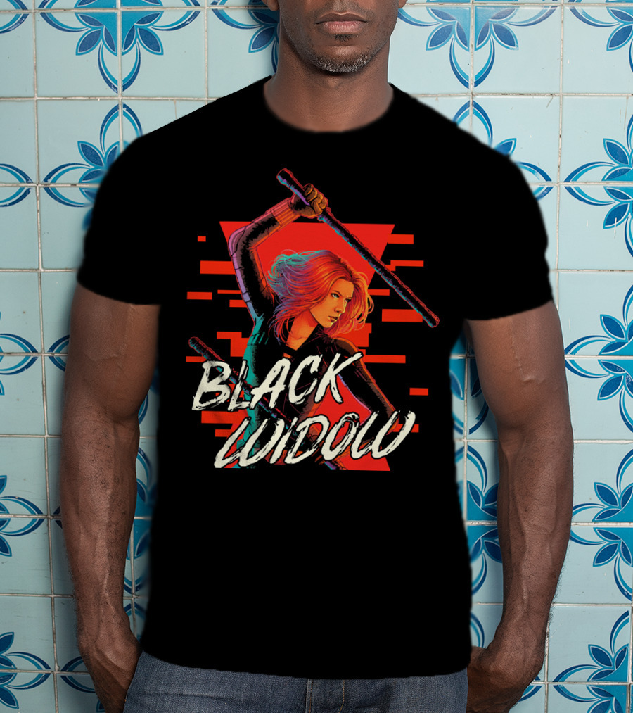 Marvel Black Widow Dynamic Action Pose T-Shirt
