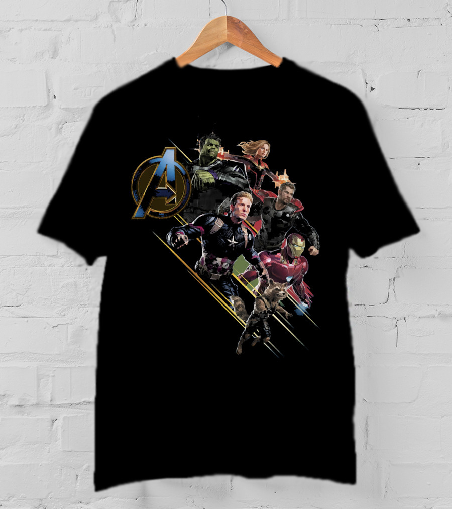 Marvel Avengers Hulk Iron Man Captain America Thor Black Widow T-Shirt