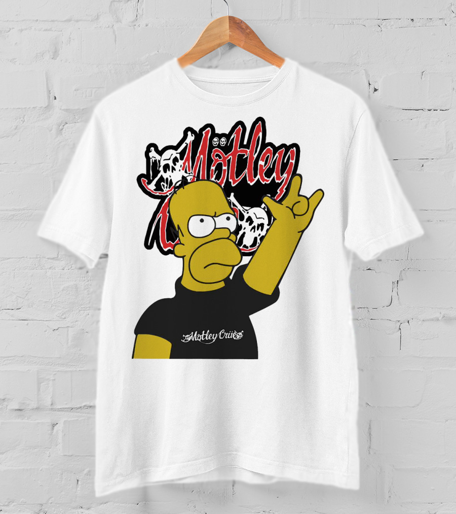 Homer Simpson Motley Crue Rock Salute T-Shirt