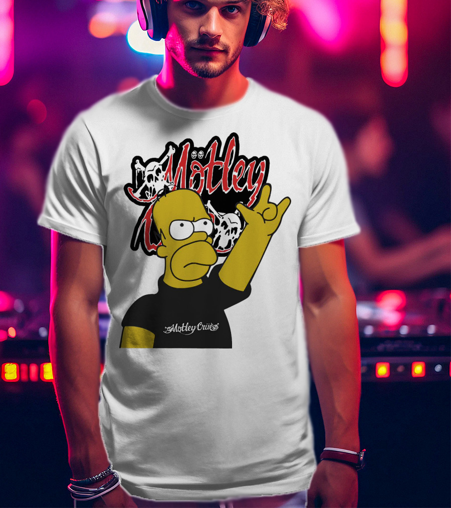Homer Simpson Motley Crue Rock Salute T-Shirt