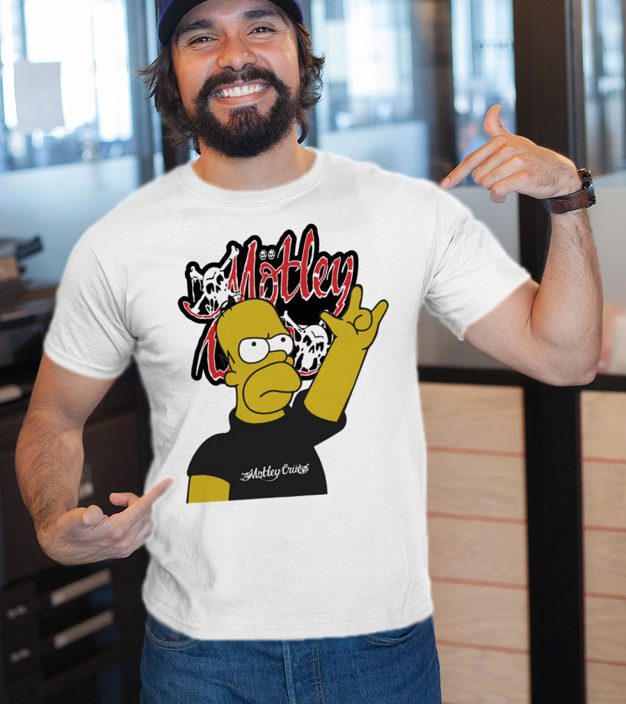 Homer Simpson Motley Crue Rock Salute T-Shirt