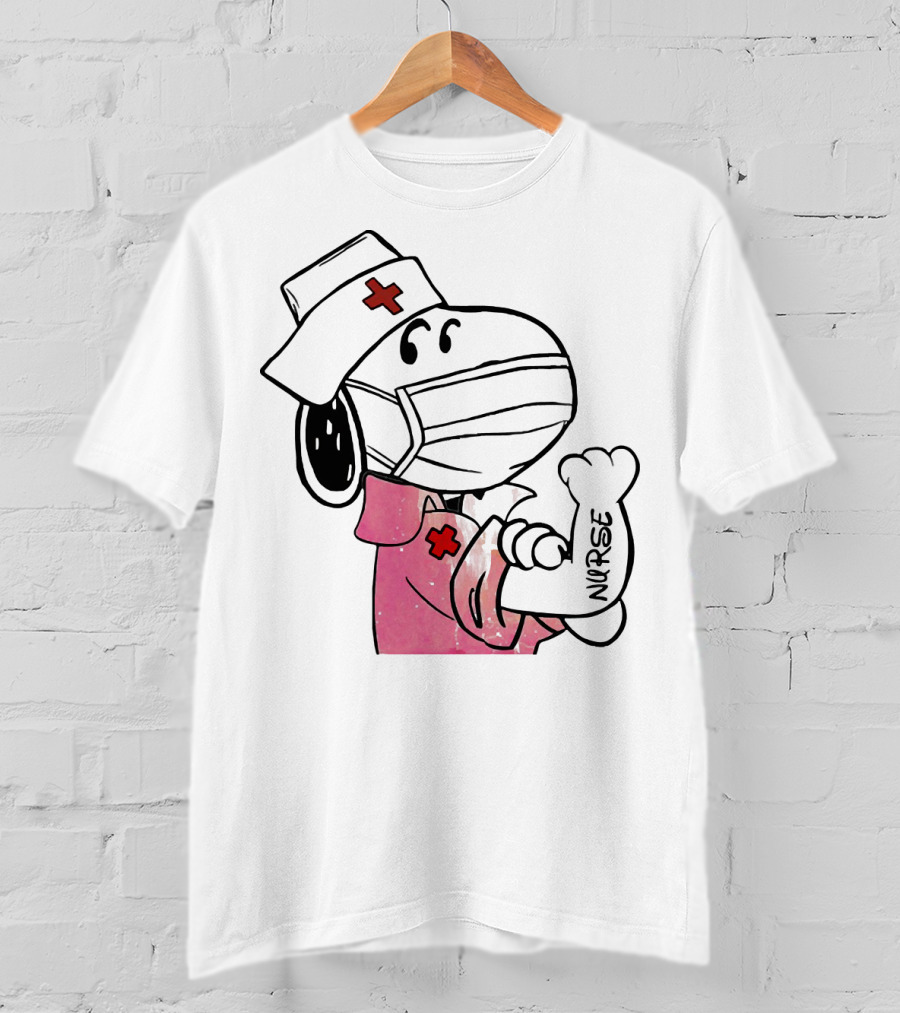 Snoopy Nurse With Arm Tattoo Showing Strength T-Shirt