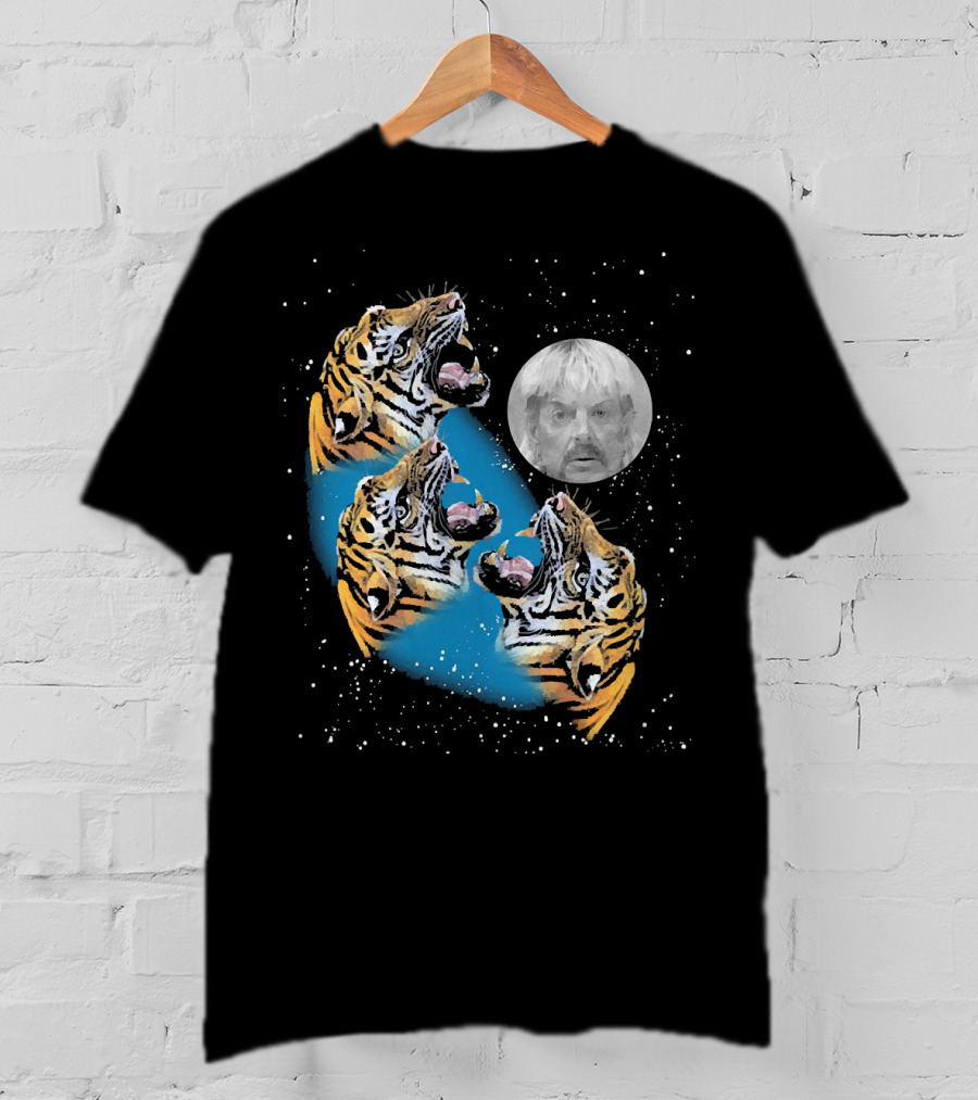 Joe Exotic Moon Three Tiger King Roaring Tiger Ladies T-Shirt