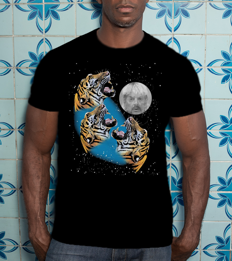 Joe Exotic Moon Three Tiger King Roaring Tiger Ladies T-Shirt