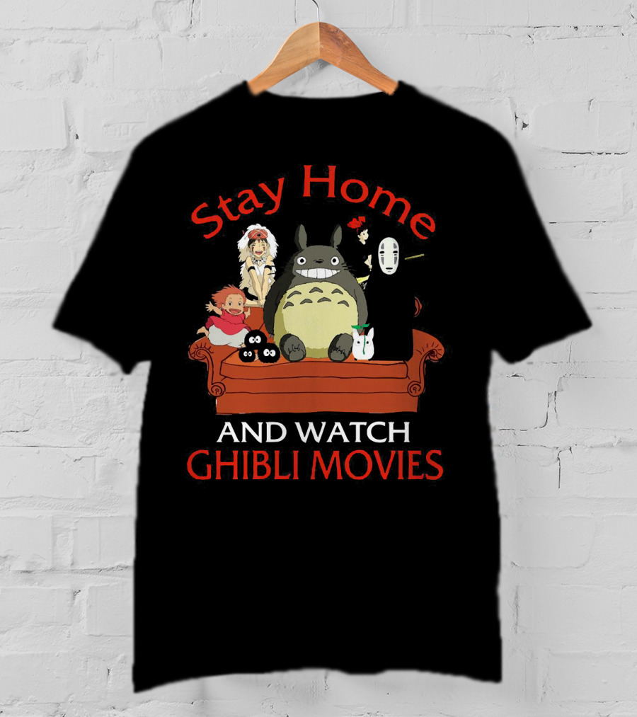 Stay Home And Watch Ghibli Movies Totoro No Face Characters Couch T-Shirt