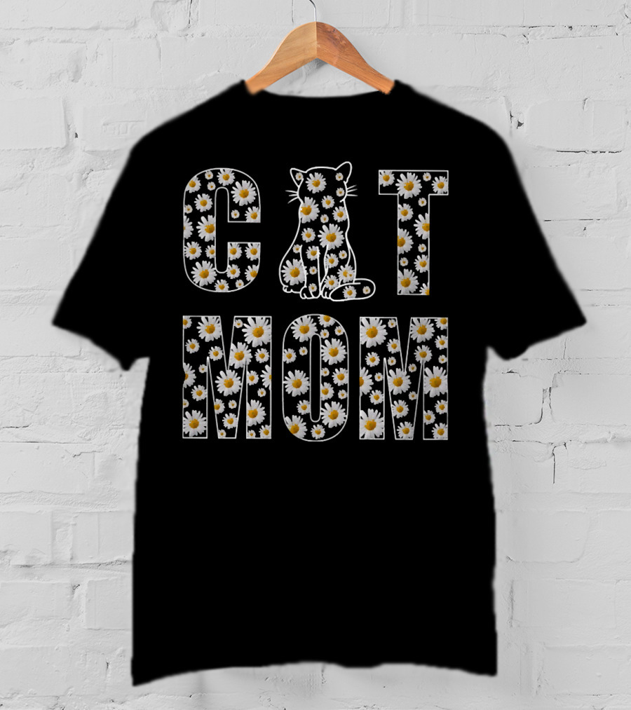 Cat Mom Daisy Floral T-Shirt