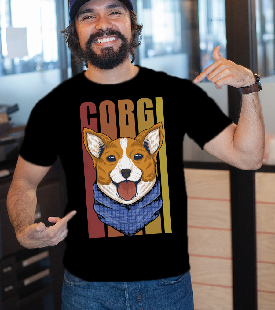Corgi Dog Bandana Retro 158 T-Shirt