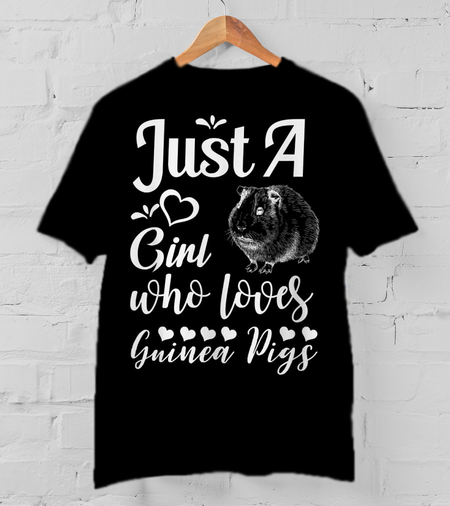 Just A Girl Who Loves Guinea Pigs Cute Guinea Pig 90s Style Girls T-Shirt