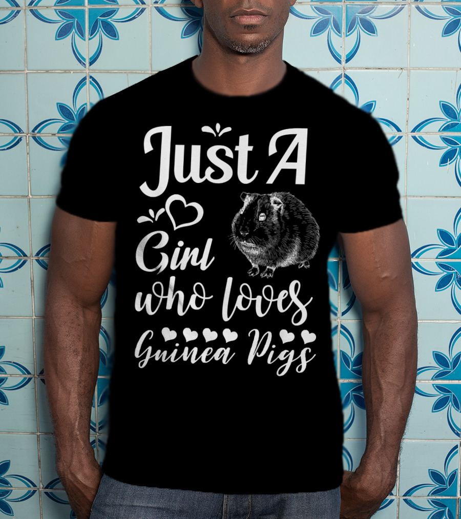 Just A Girl Who Loves Guinea Pigs Cute Guinea Pig 90s Style Girls T-Shirt