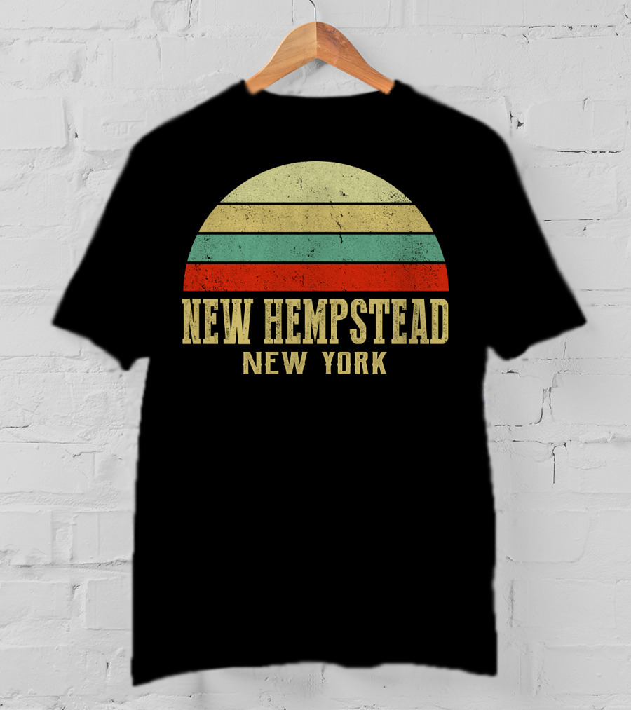 NEW HEMPSTEAD NEW YORK Vintage Retro Sunset Stripes T-Shirt