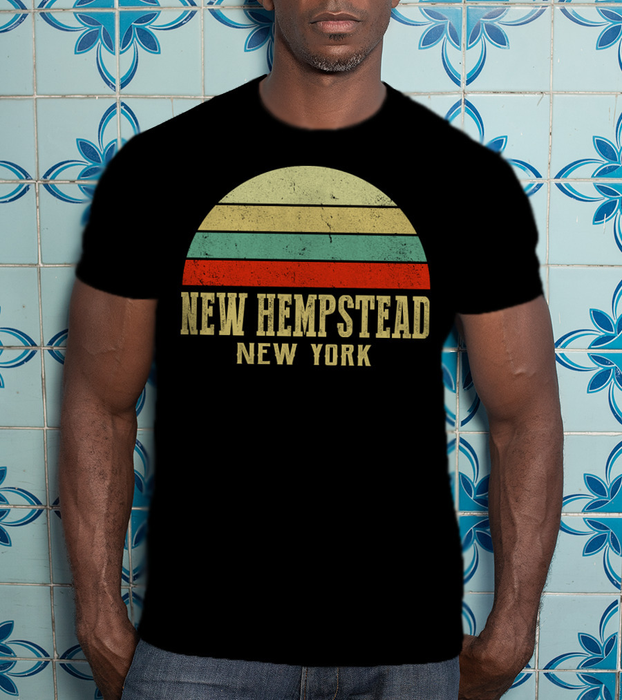 NEW HEMPSTEAD NEW YORK Vintage Retro Sunset Stripes T-Shirt