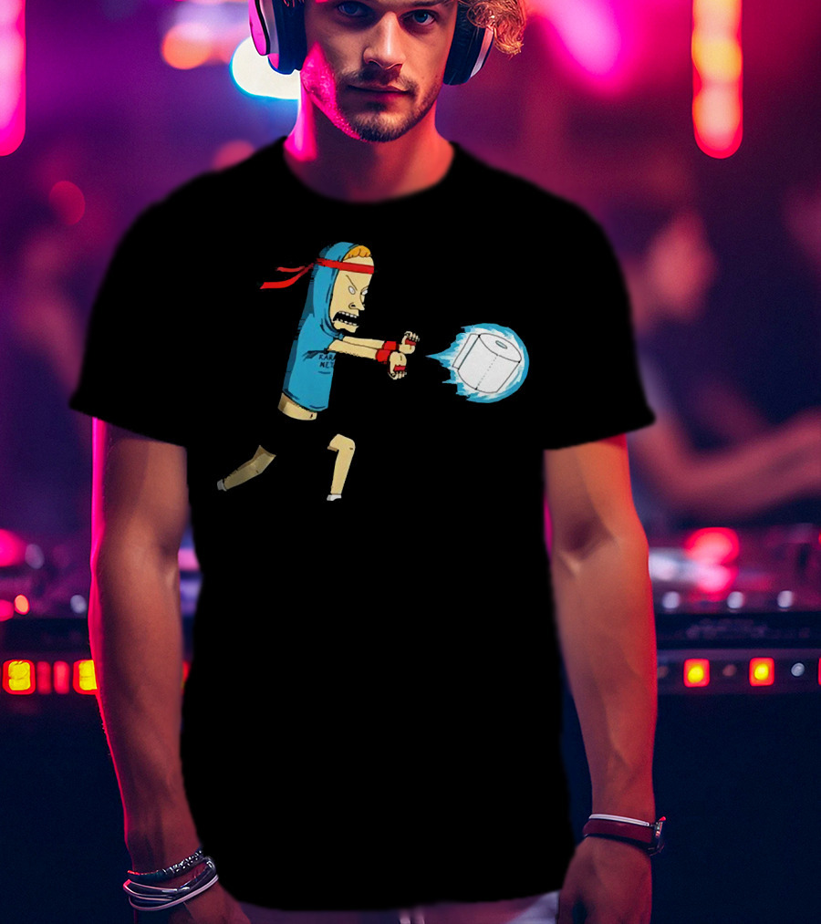 Beavis Energy Attack With Toilet Paper Roll T-Shirt