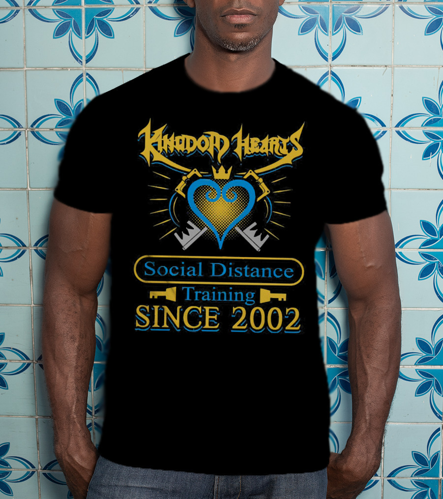 Kingdom Hearts Social Distance Training Since 2002 Keyblade Heart Crown T-Shirt