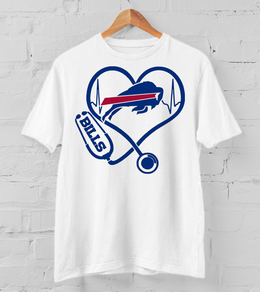 Buffalo Bills Stethoscope Heartbeat T-Shirt