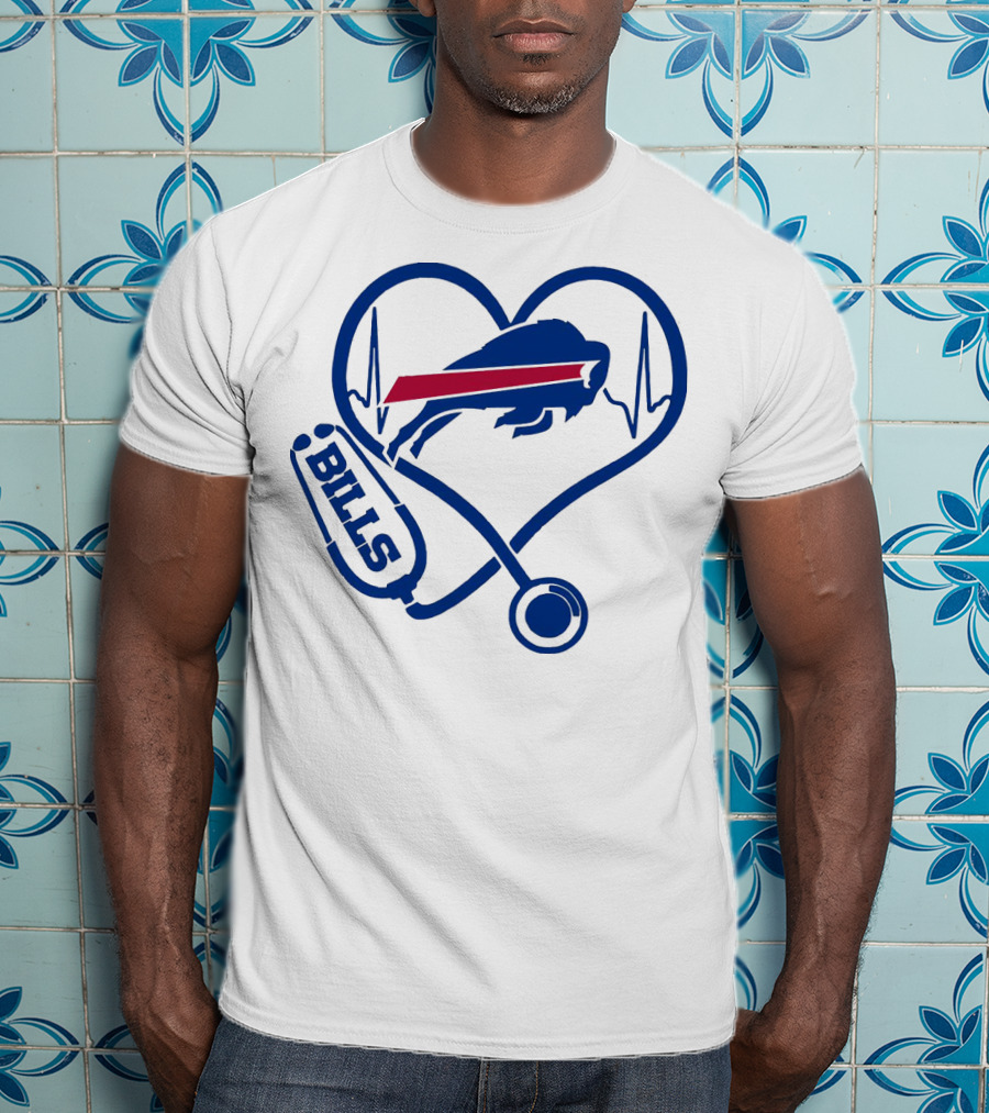 Buffalo Bills Stethoscope Heartbeat T-Shirt