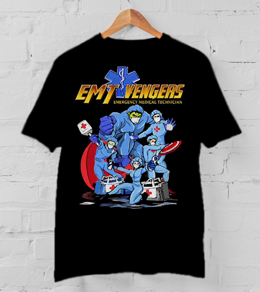 EMT Vengers Emergency Medical Technician Superhero T-Shirt