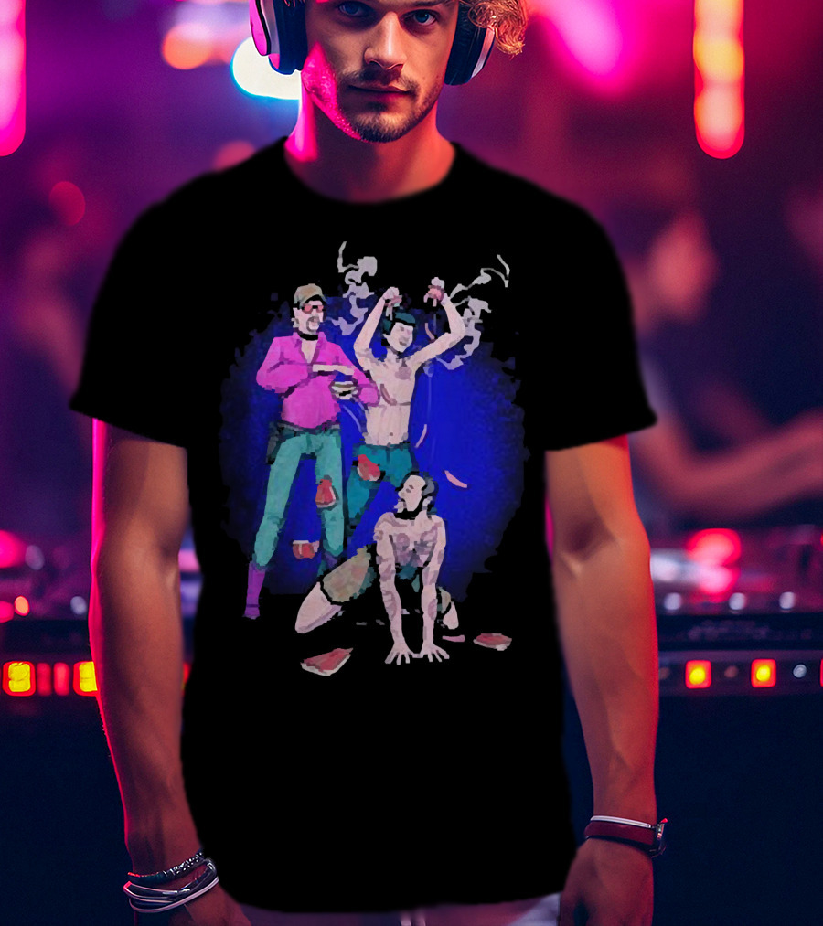 Expired Meat Honeymoon Fine Tattooed Figures In Dance With Floating Meat T-Shirt